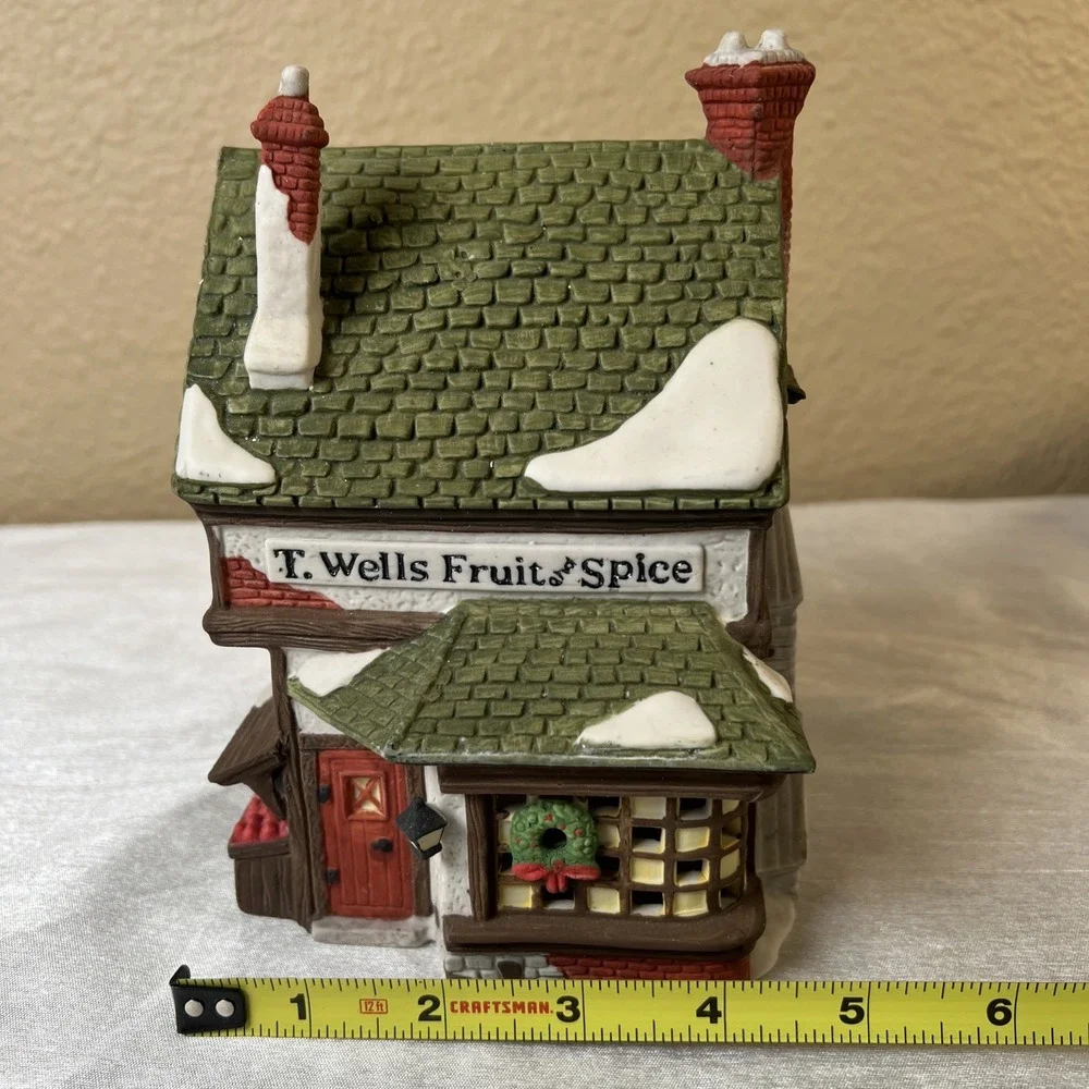 Vtg 1988 Dept 56  T. Wells Fruit And Spice Shop Heritage Village Collection 5924